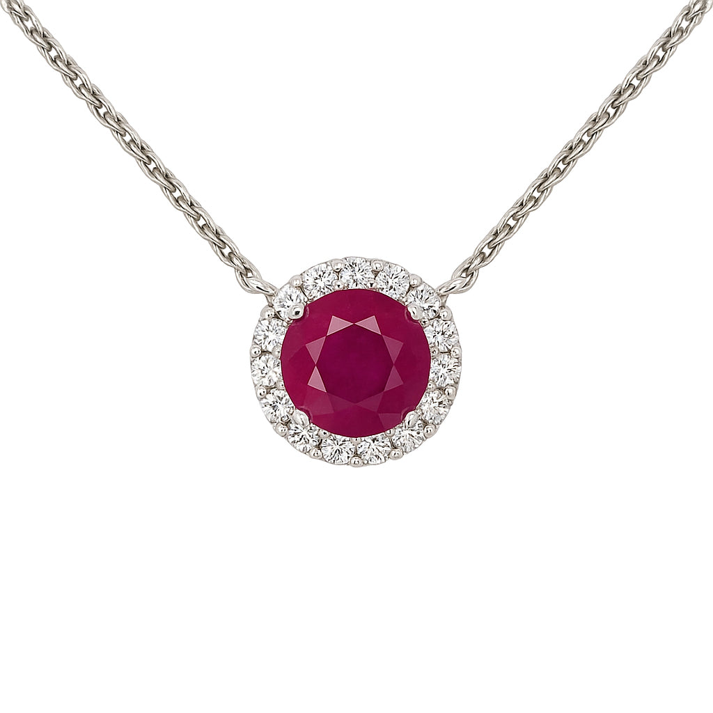 RP055100 - Pendant 18KW/0.9G 1RUBY-1.64CT 18RD-0.19CT