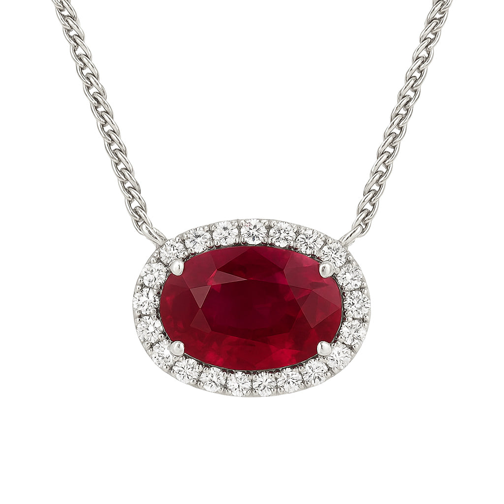 RP055213 - Pendant 18KW/1.1G 1RUBY-1.20CT 18RD-0.18CT