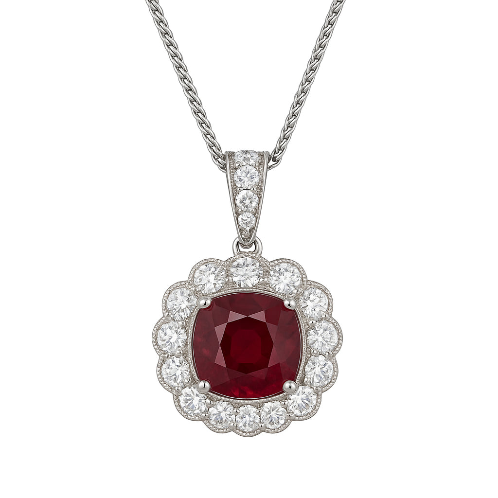 RP055262 - Pendant 18KW/3.4G 1RUBY-2.73CT 17RD-0.99CT