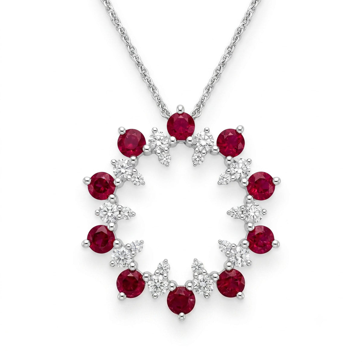 18K White Gold Ruby Pendant, 0.93ct