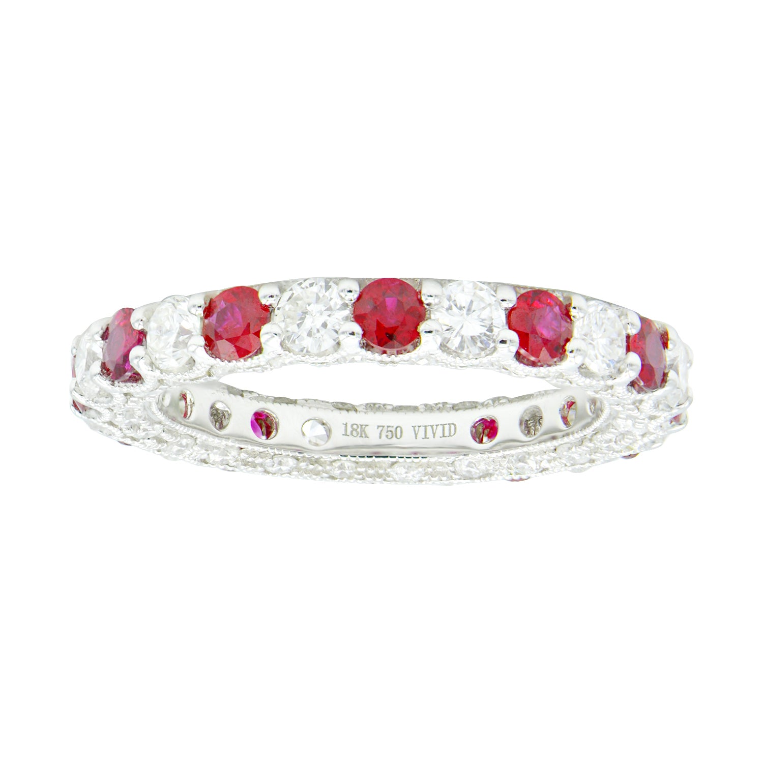 18K White Gold Ruby and Diamond Ring, 1.13ct