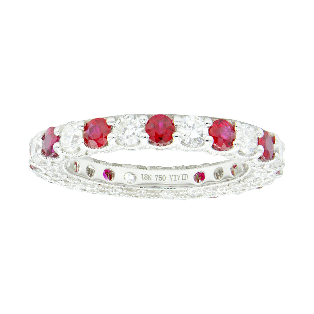 18K White Gold Ruby and Diamond Ring, 1.13ct