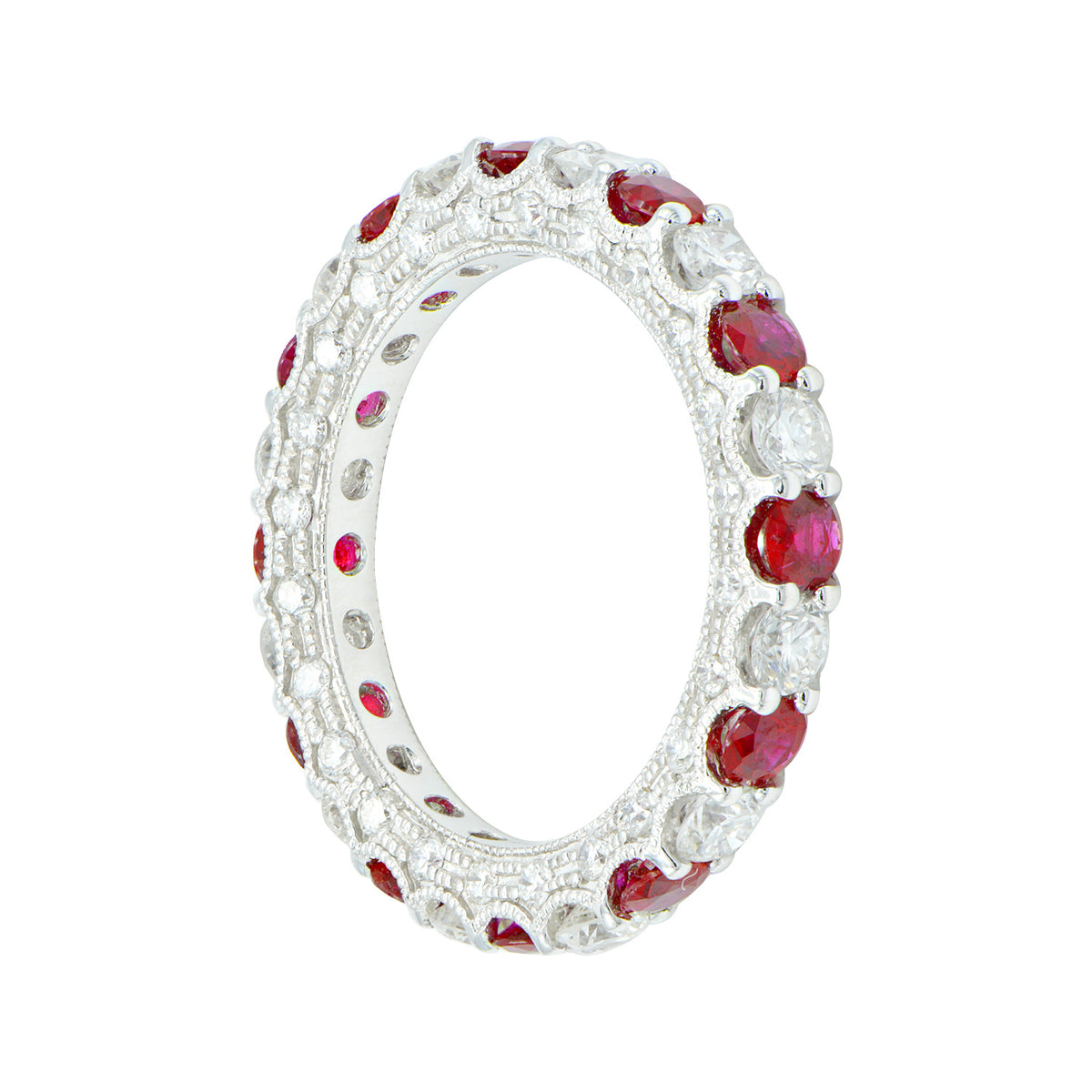 18K White Gold Ruby and Diamond Ring, 1.13ct