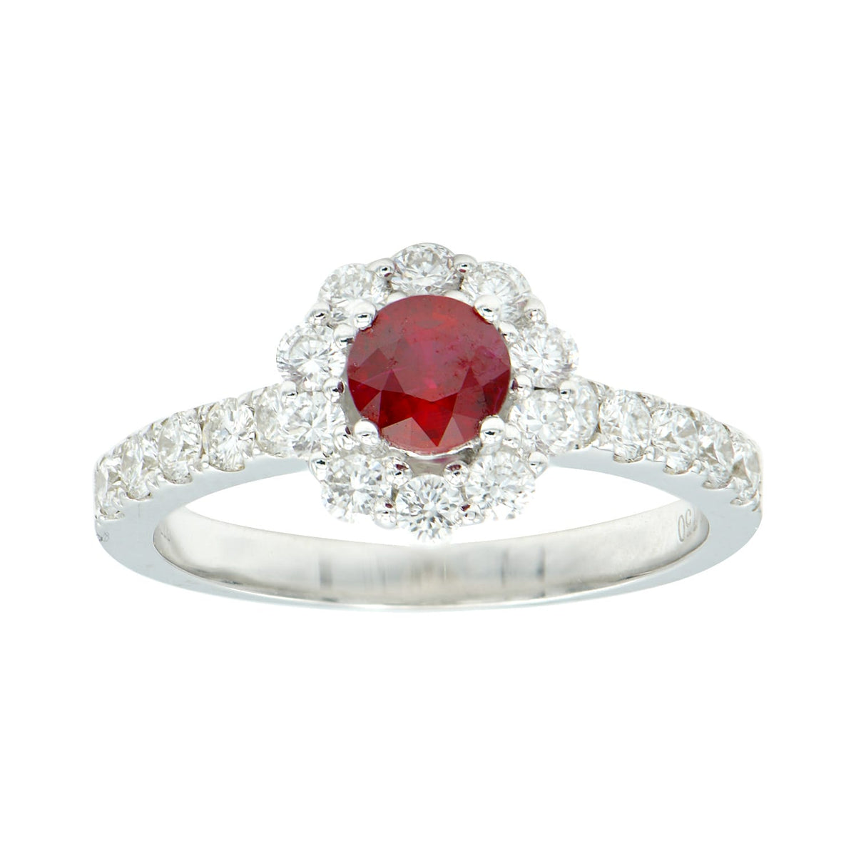 18K White Gold Ruby Ring, 0.54ct