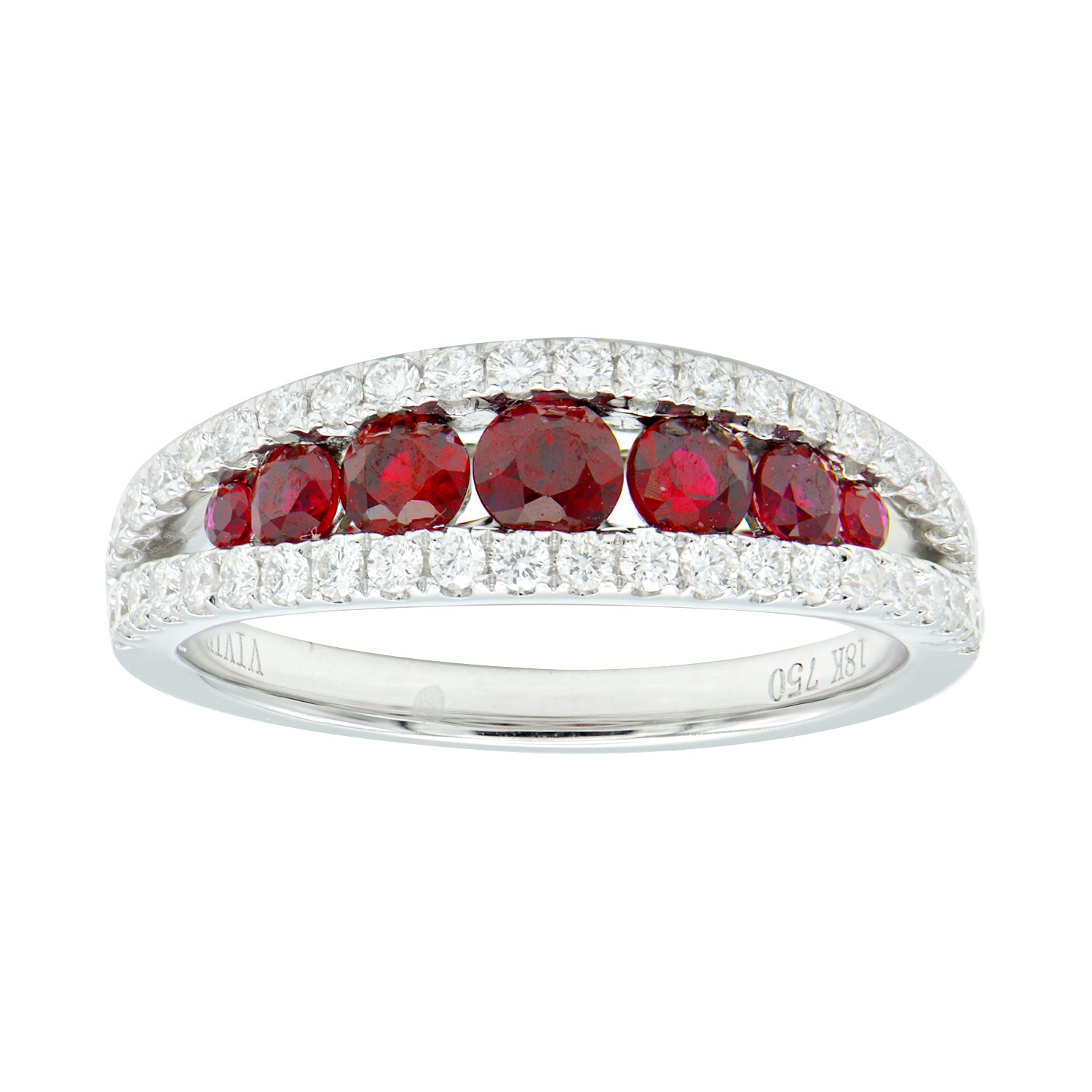 18K White Gold Ruby Ring, 0.75ct