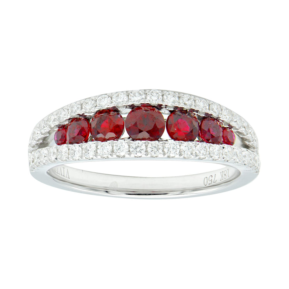 18K White Gold Ruby Ring, 0.75ct