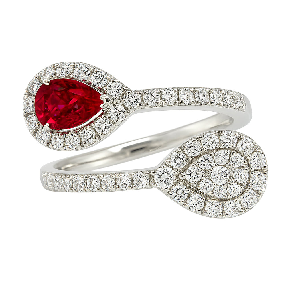 RR055403 - Ring 18KW/3.8G 1RUBY-0.67CT 49RD-0.85CT