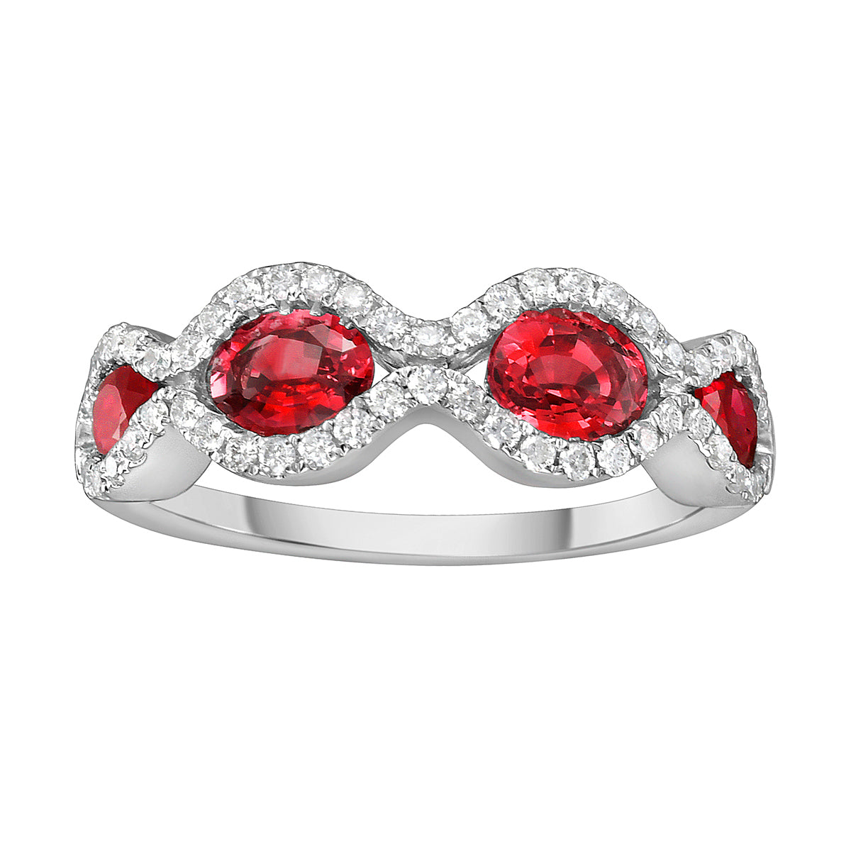 RR056174 - Ring 18KW/3.43G 4RUBY-1.13CT 54RD-0.28CT