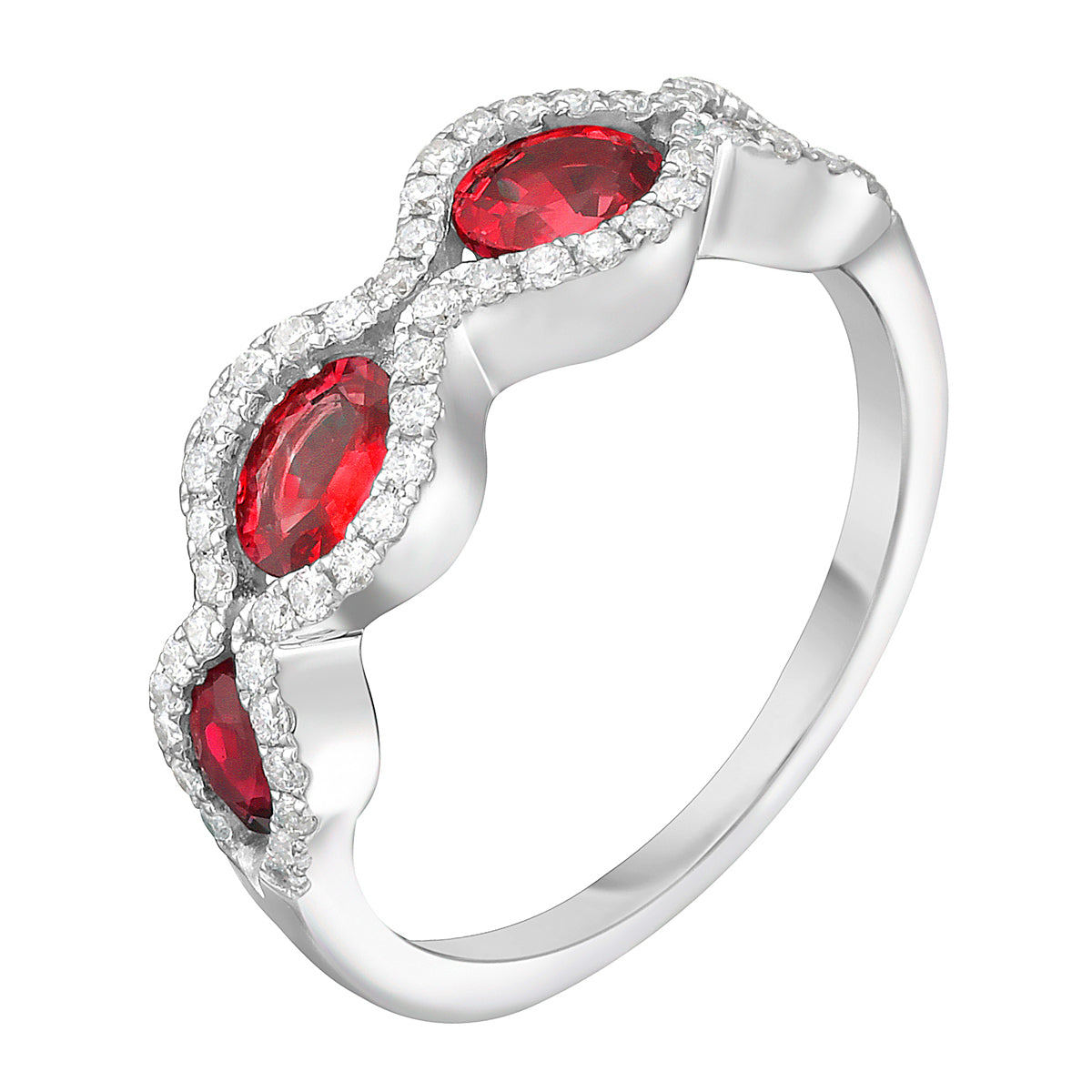 RR056174 - Ring 18KW/3.43G 4RUBY-1.13CT 54RD-0.28CT