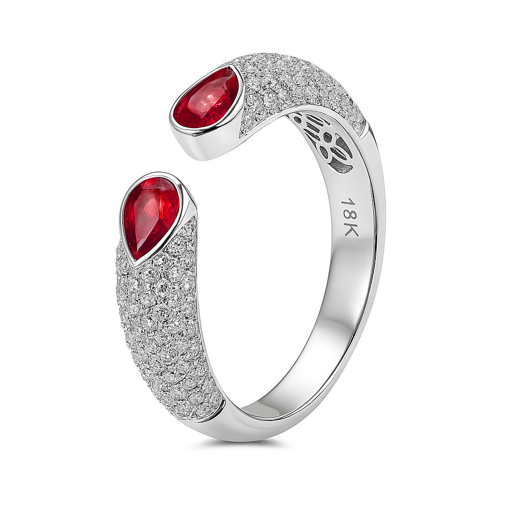 18K White Gold Ruby Ring, 1.16ct