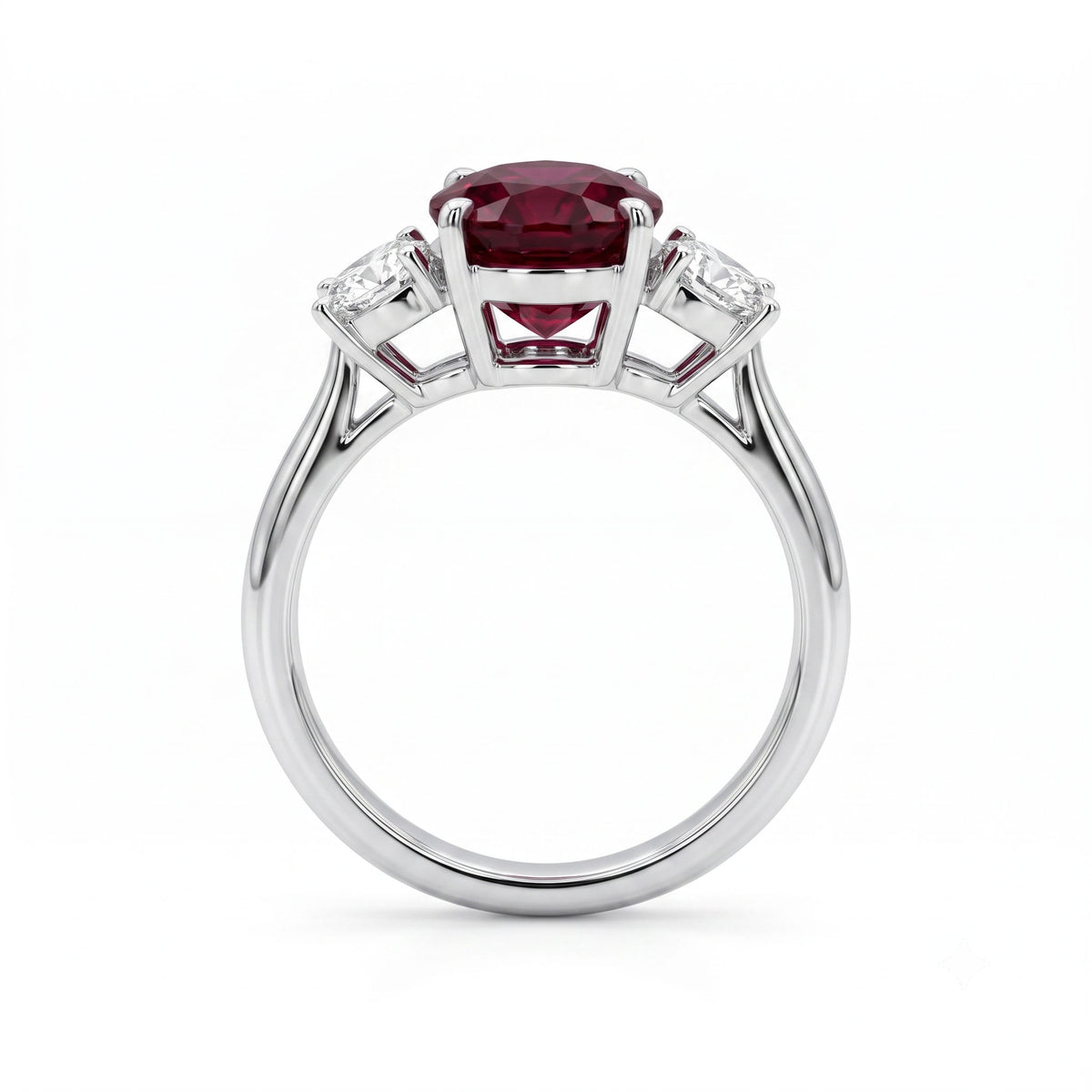 RR057090 - Ring 18KW/4.2G 1RUBY-4.15CT 2OV-0.80CT