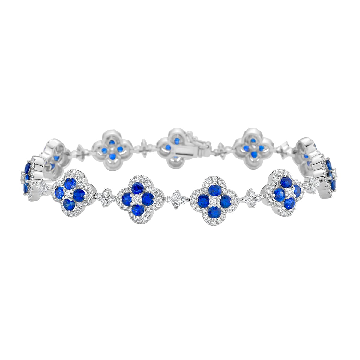 18K White Gold Blue Sapphire Bracelet, 4.62ct