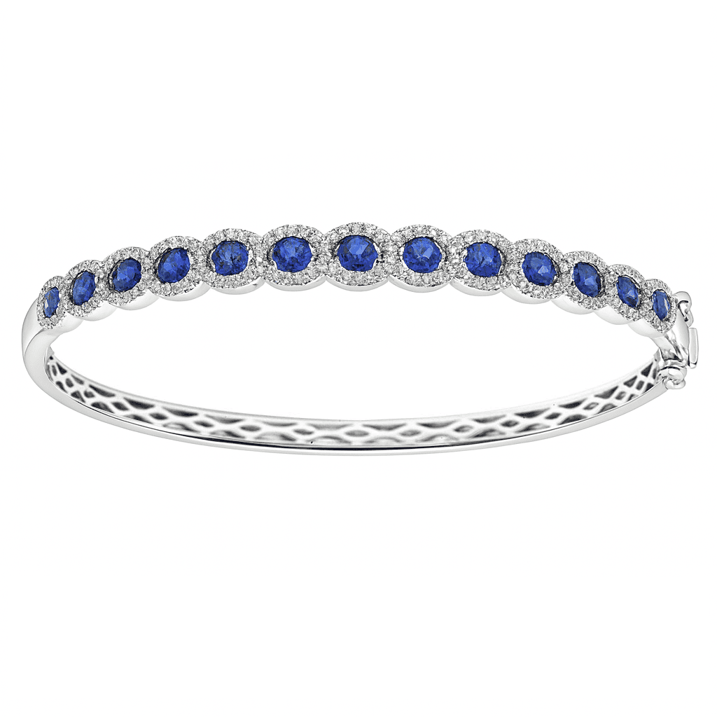 18K White Gold Blue Sapphire Bracelet, 1.55ct