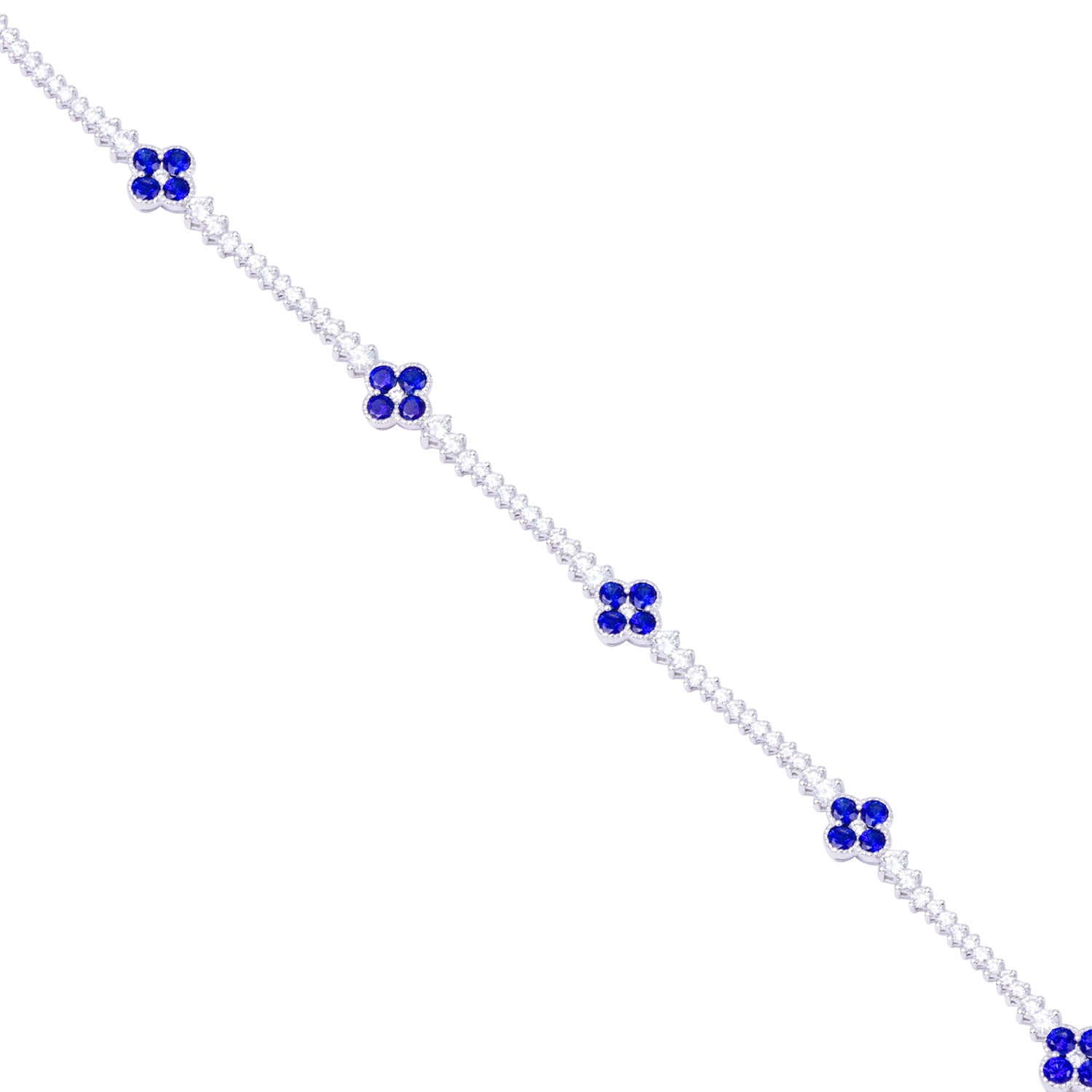 18K White Gold Blue Sapphire Bracelet, 2.7ct
