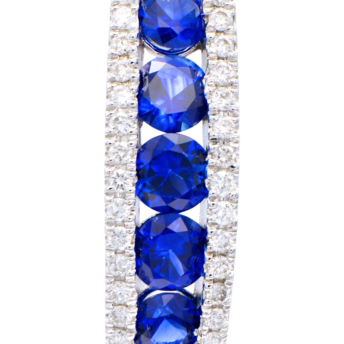 18K White Gold Blue Sapphire Earrings, 1.63ct