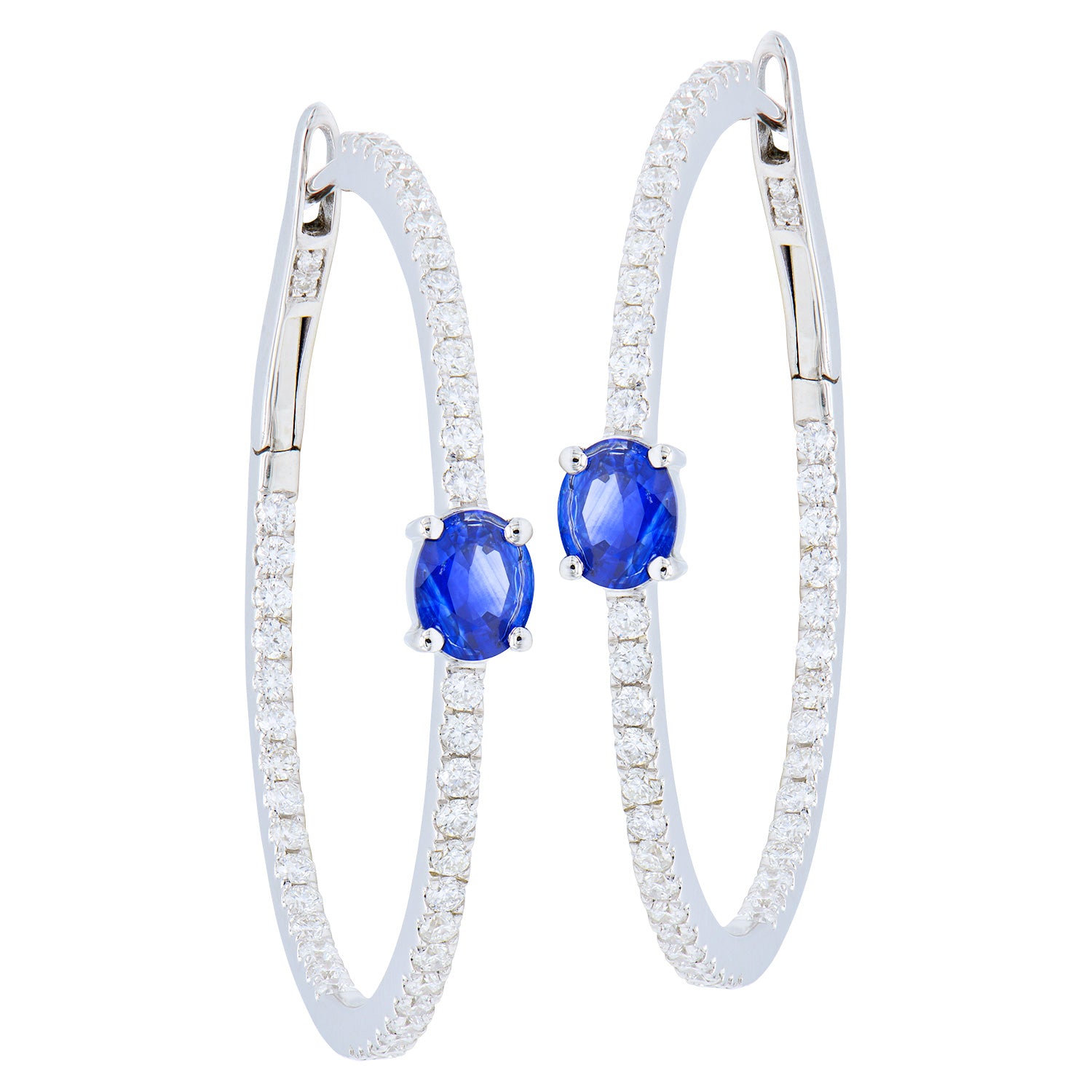 Earrings 18KW/6.4G 88RD-0.9CT 2SAPP-0.71CT