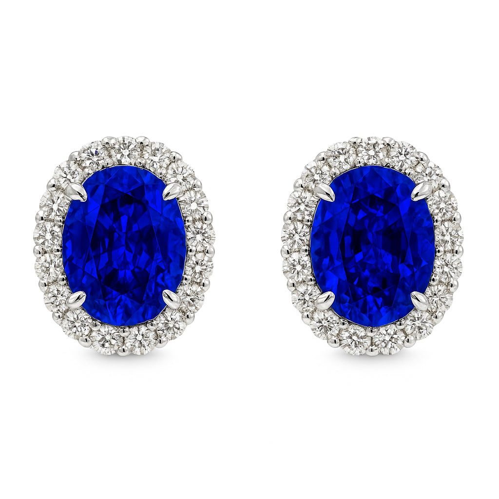 SE055929 - Earrings 18KW/3.2G 2SAPP-3.45CT 28RD-0.78CT