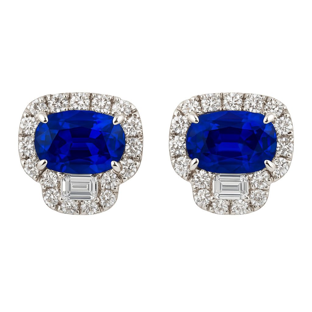 SE056006 - Earrings 18KW/3.6G 2SAPP-2.56CT 2HM-0.27CT 40RD-0.37CT