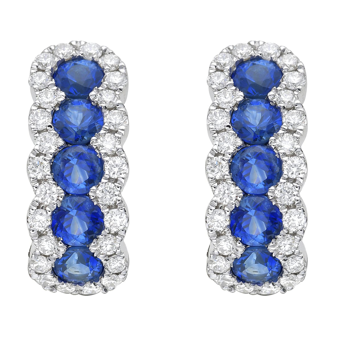 18K White Gold Blue Sapphire Earrings, 1.12ct
