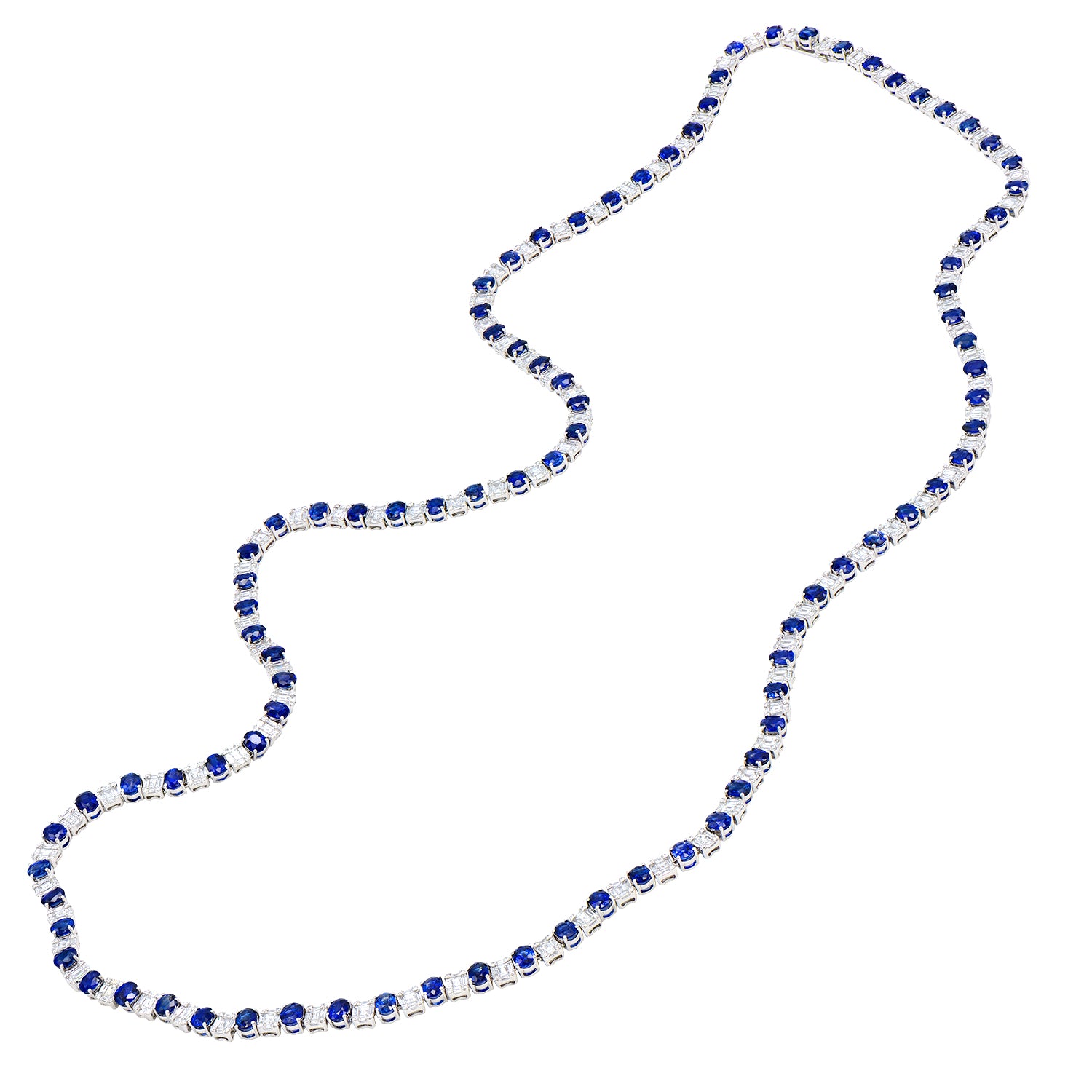 18KW Blue Sapphire Necklace