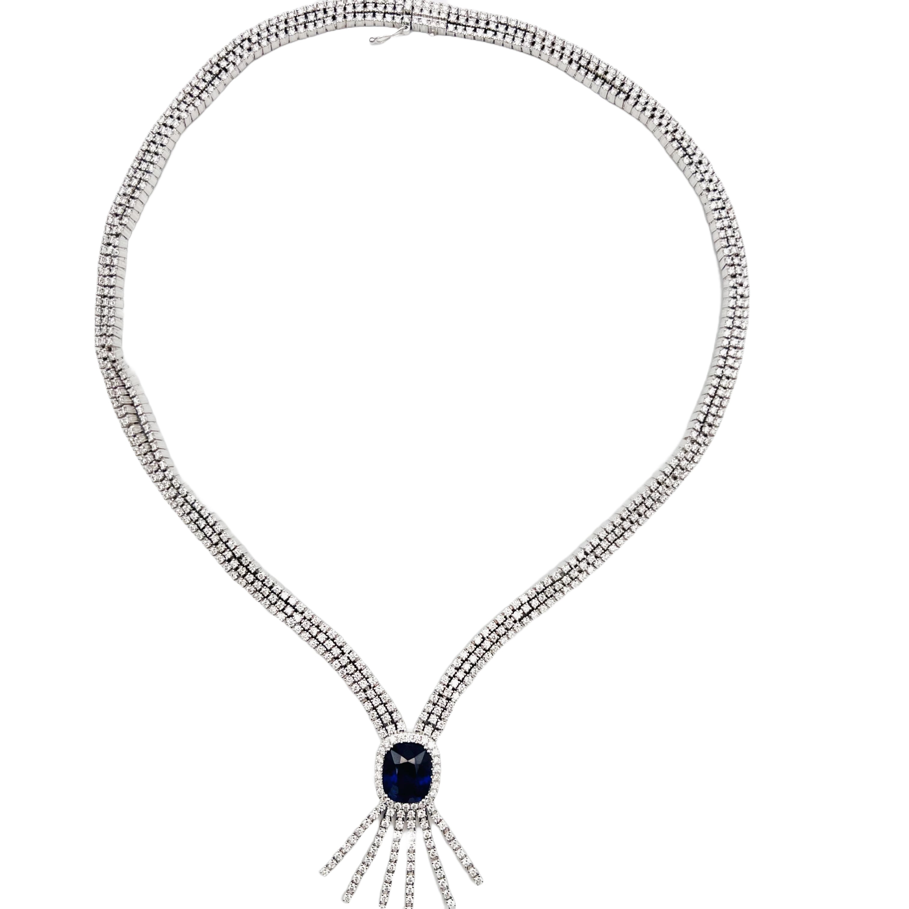 SN055438 - Necklace 18KW/81.9G 1SAPP-9.02CT 689RD-14.02CT