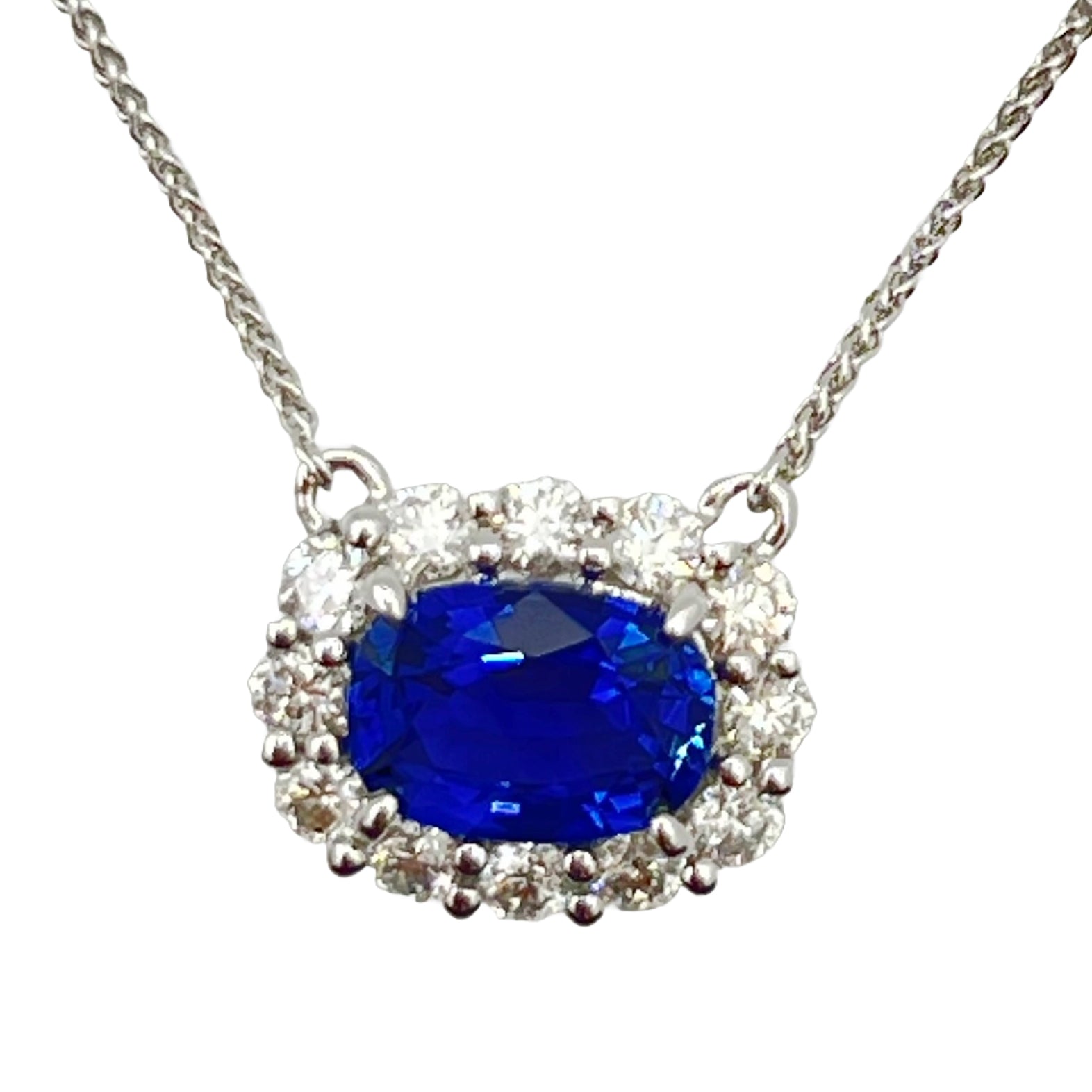 SN055967B - Necklace 18KW/1.3G 1SAPP-1.31CT 12RD-0.45CT