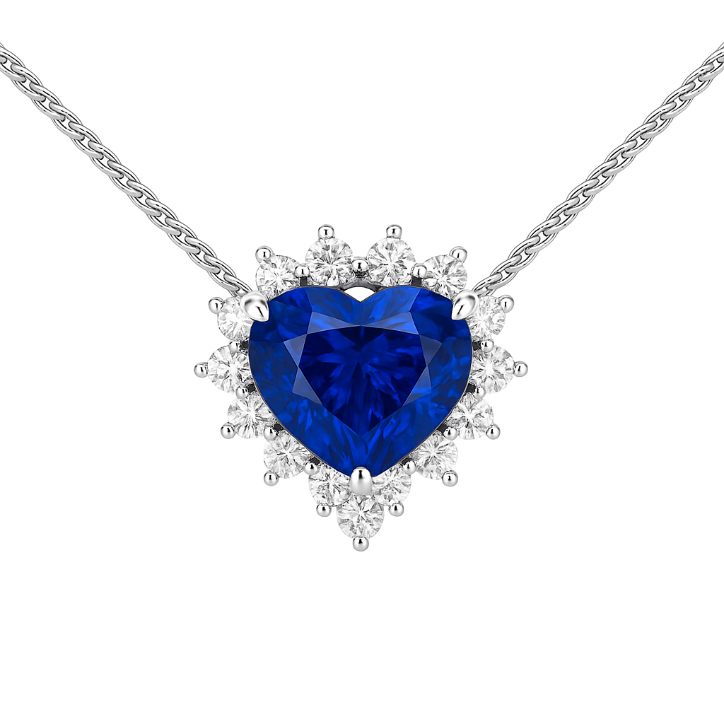 SN056545 - Necklace 18KW/3.1G 1SAPP-2.00CT 16RD-0.30CT
