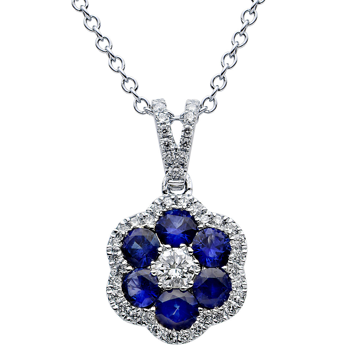 18KW Blue Sapphire Pendant
