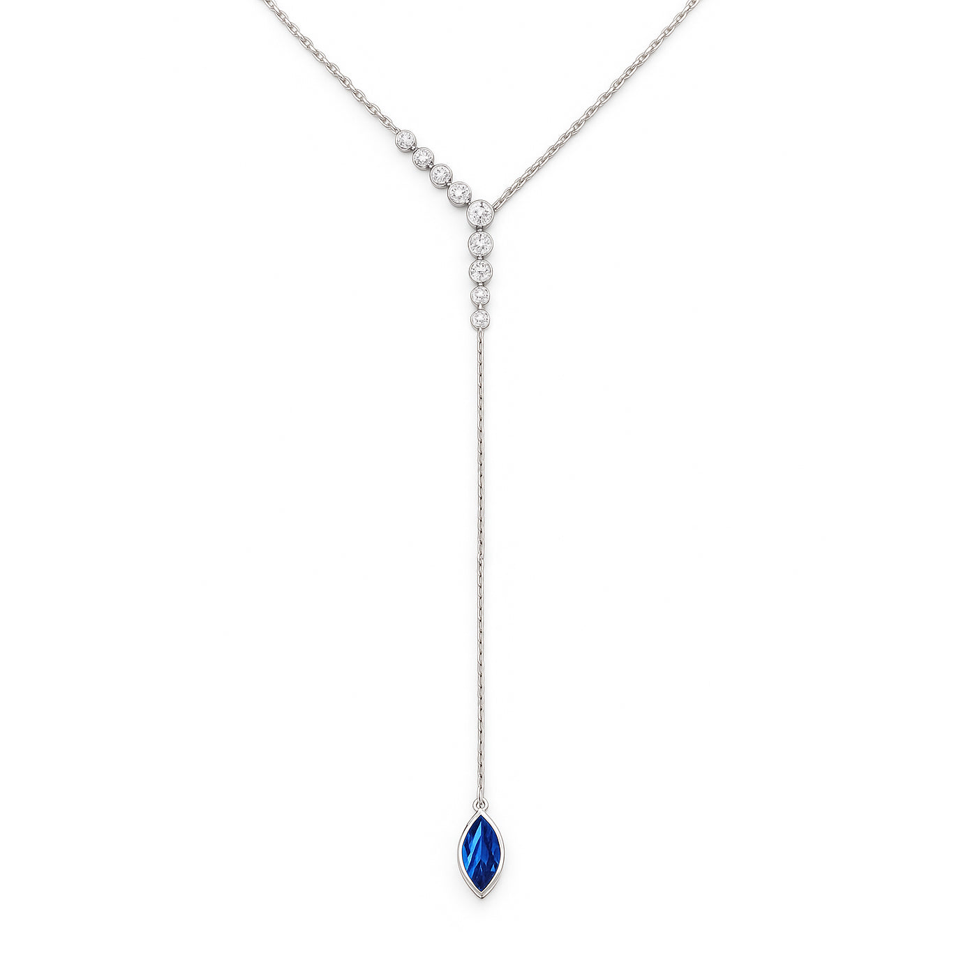 SP055520 - Necklace 18KW/1.5G 1SAPP-1.19CT 9RD-0.41CT
