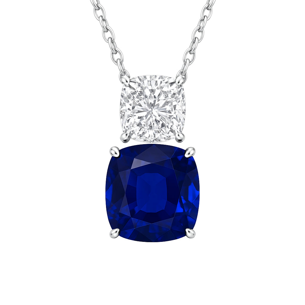 SP055954 - Pendant 18KW/0.6G 1SAPP-1.76CT 1CUSH-0.70CT GIA