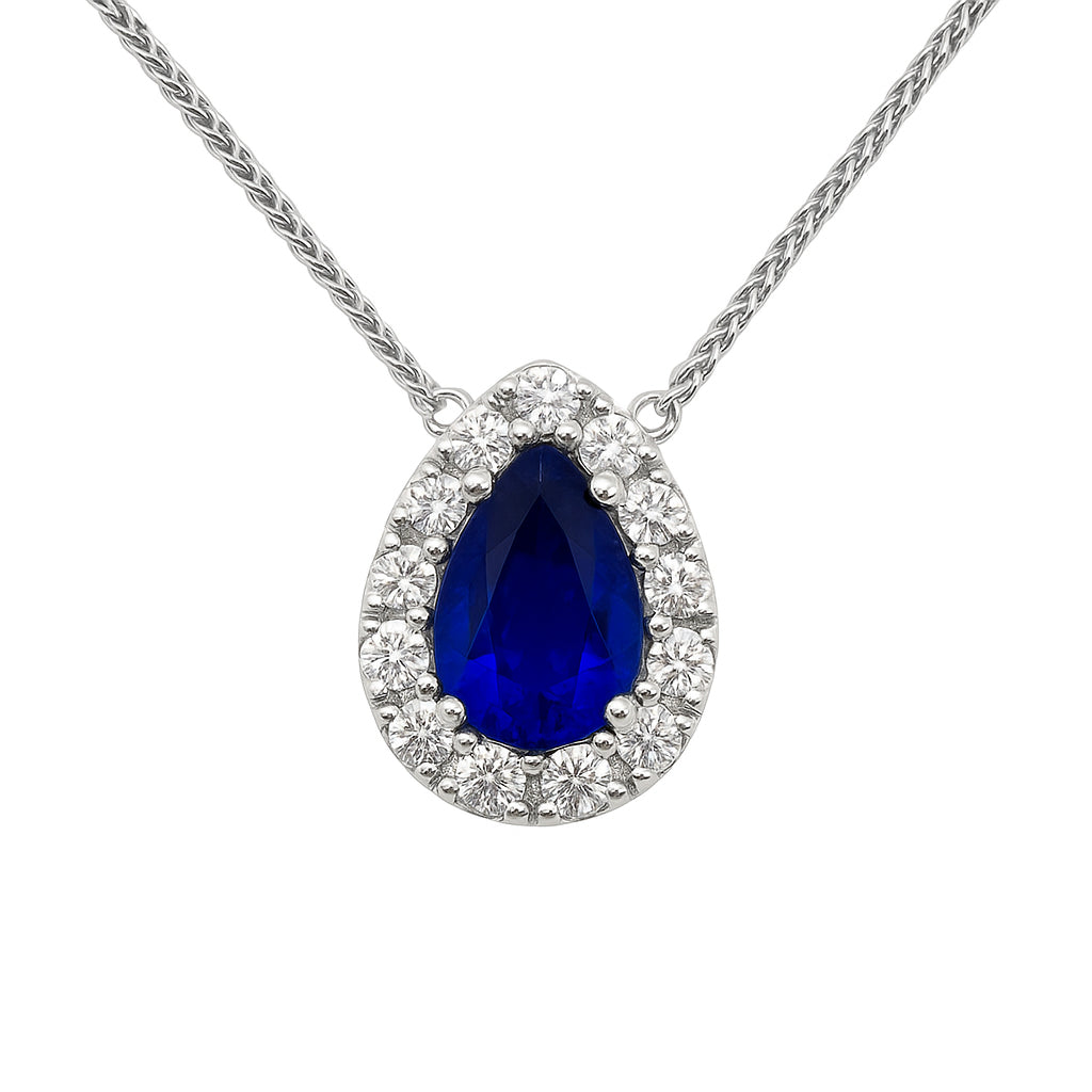 SP055974 - Necklace 18KW/1.2G 1SAPP-1.28CT 14RD-0.39CT