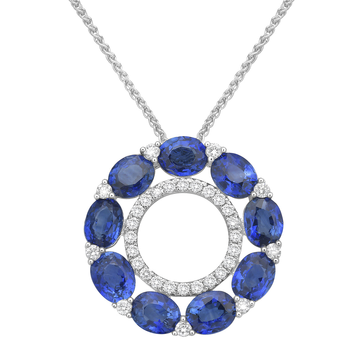 SP056113 - Pendant 18KW/2.2G 9SAPP-3.75CT 33RD-0.30CT
