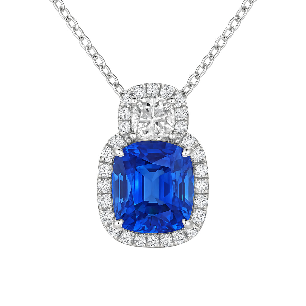 SP056627 - Pendant 18KW/1.4G 1SAPP-2.36CT 1DIA-0.25CT 27RD-0.26CT