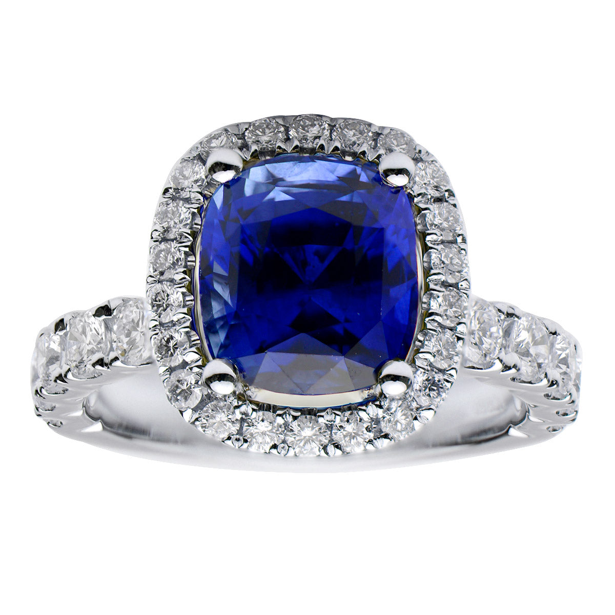 Platinum Blue Sapphire Ring