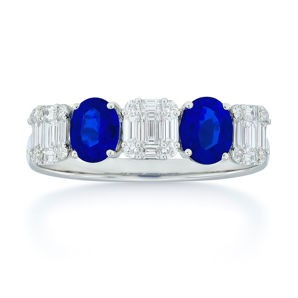 18K White Gold Blue Sapphire Ring, 0.84ct