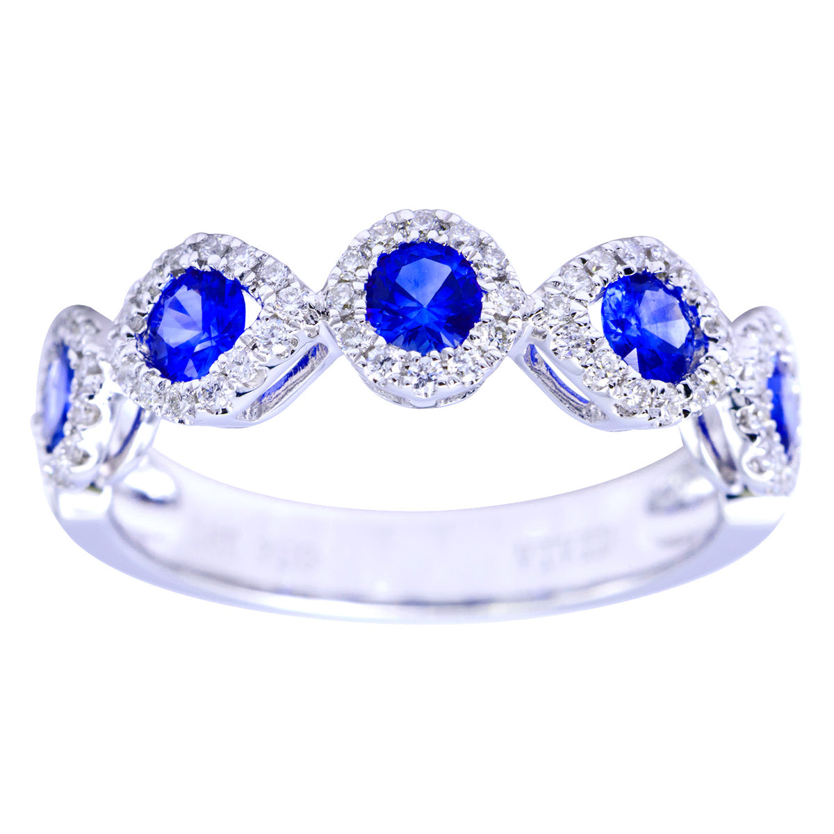 18K White Gold Blue Sapphire Ring, 0.81ct