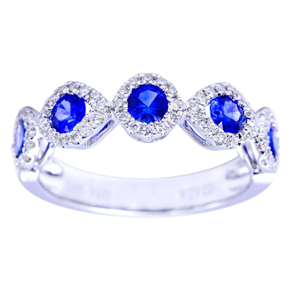 18K White Gold Blue Sapphire Ring, 0.81ct