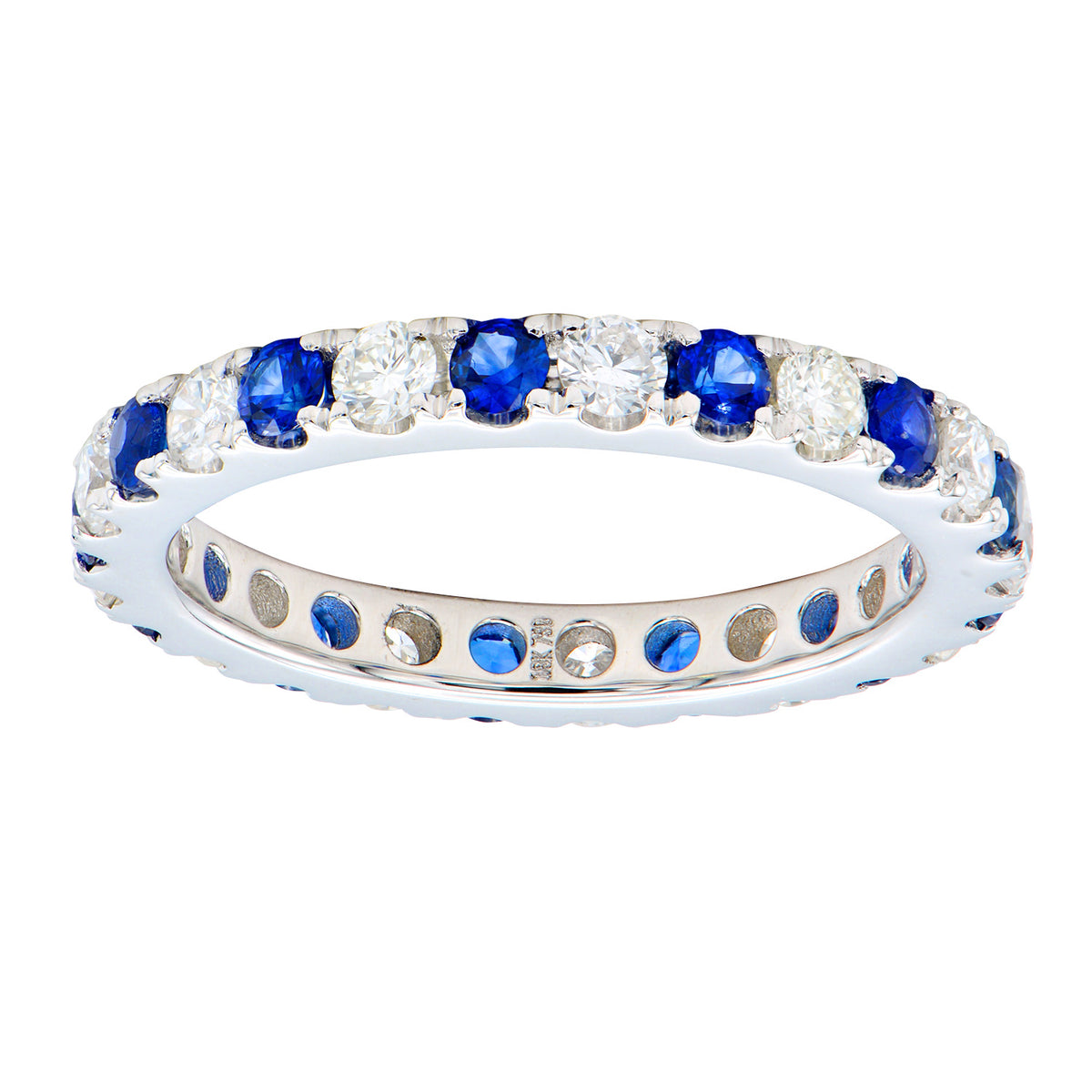 18K White Gold Blue Sapphire Ring, 0.75ct