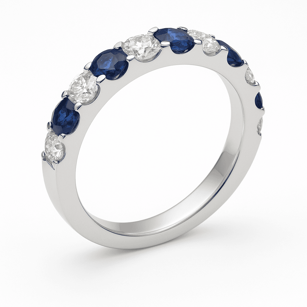 18K White Gold Blue Sapphire Ring, 0.48ct