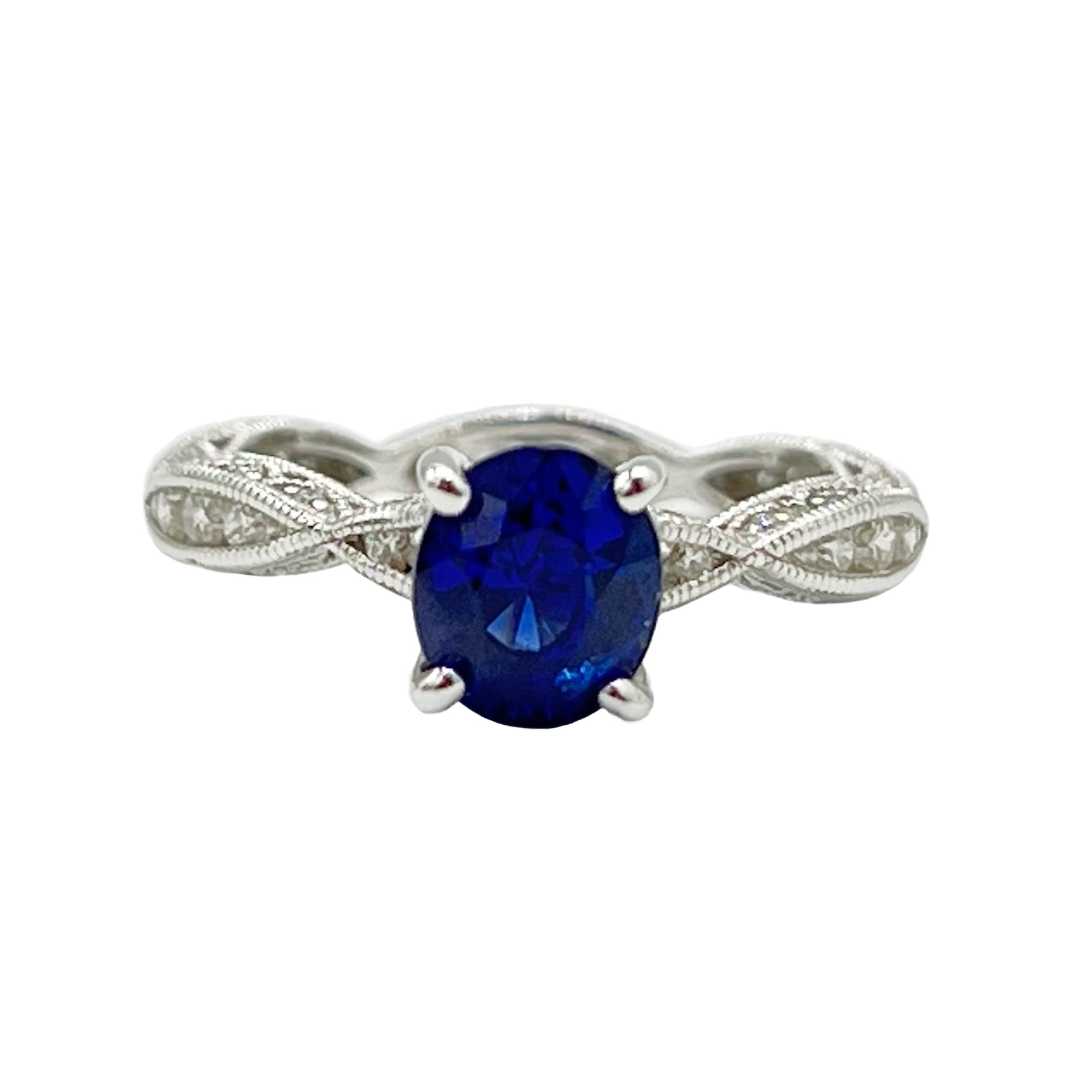 18KW Blue Sapphire Ring