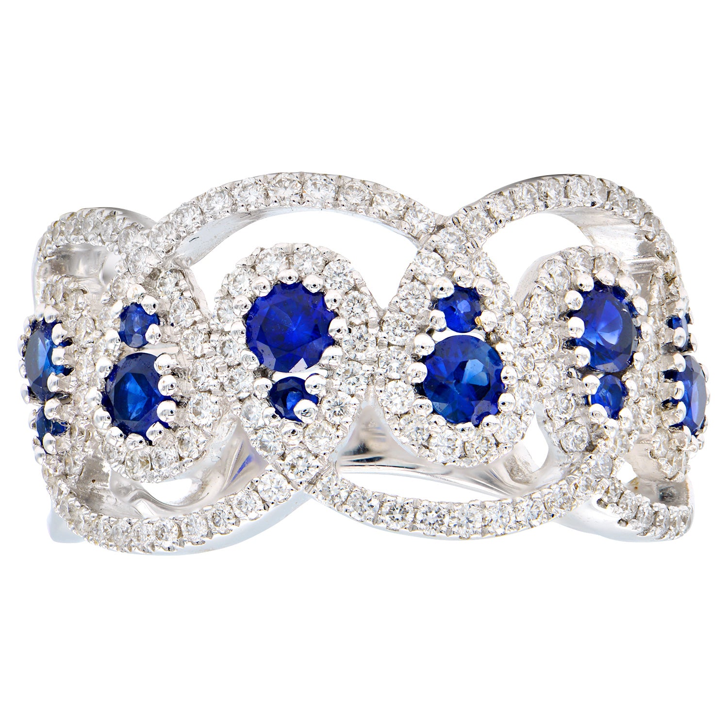 18K White Gold Blue Sapphire Ring, 0.79ct