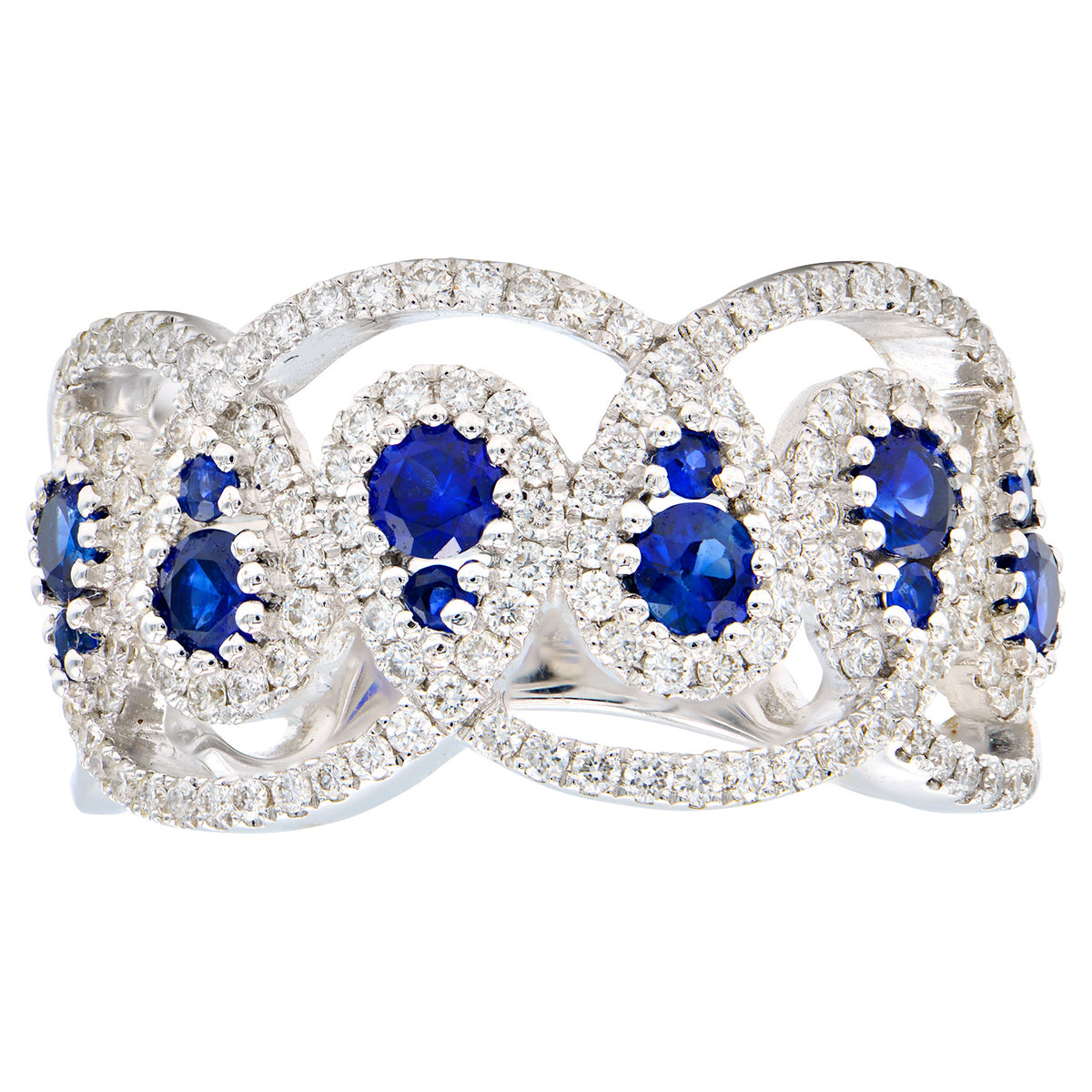 18K White Gold Blue Sapphire Ring, 0.79ct