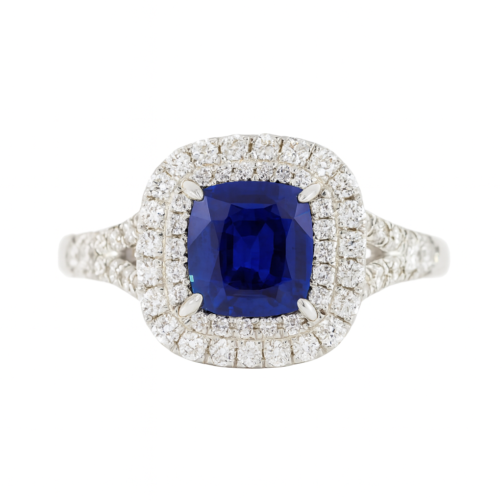 18KW Blue Sapphire Ring