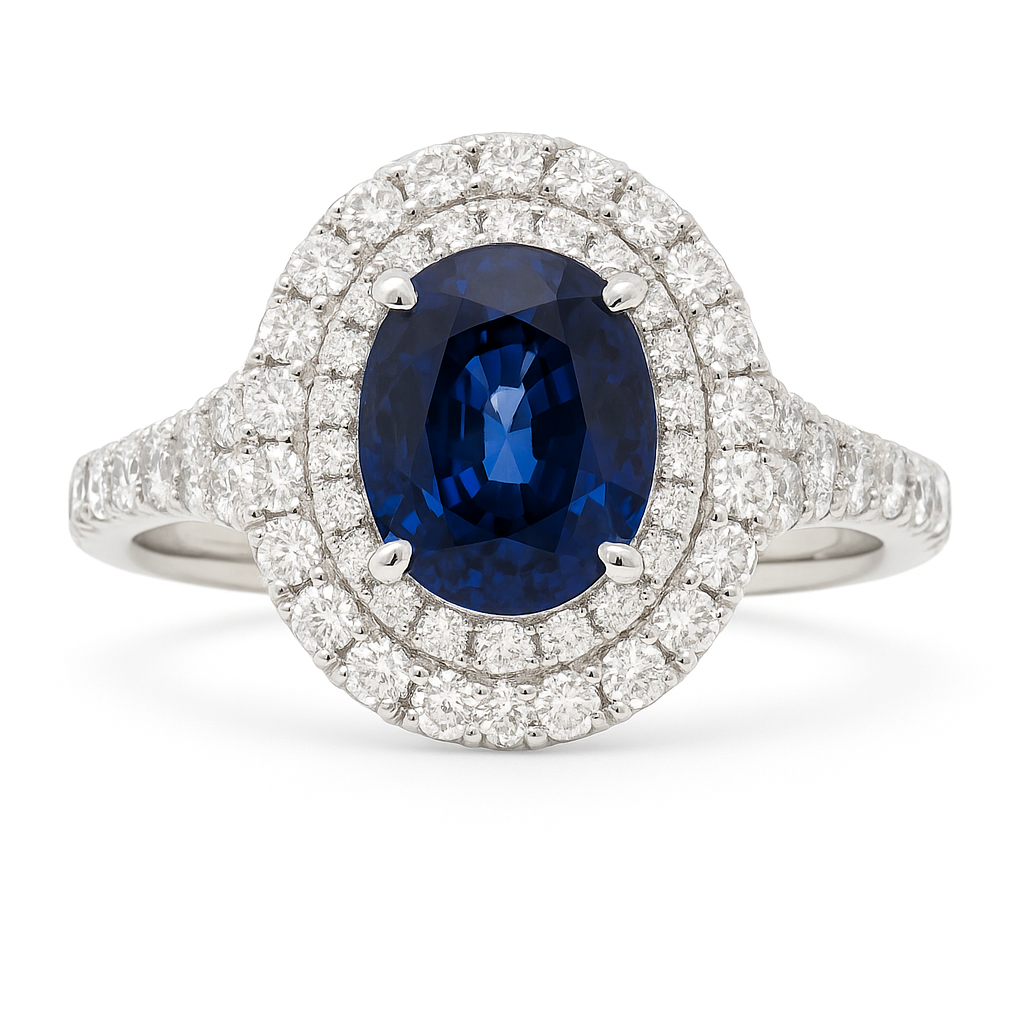 18KW Blue Sapphire Ring