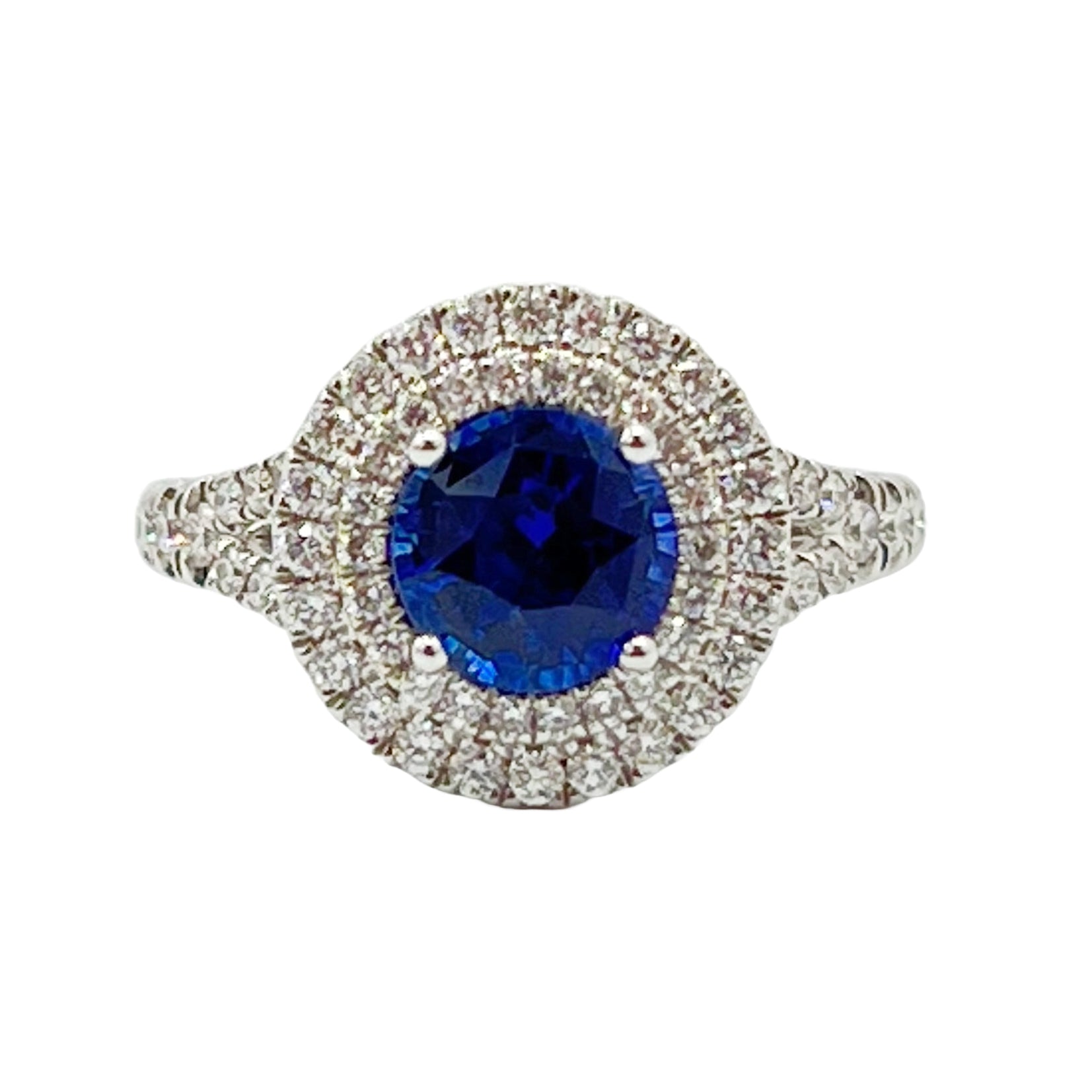 SR054513 - Ring 18KW/5.3G 1SAPP-2.08CT 70RD-0.61CT