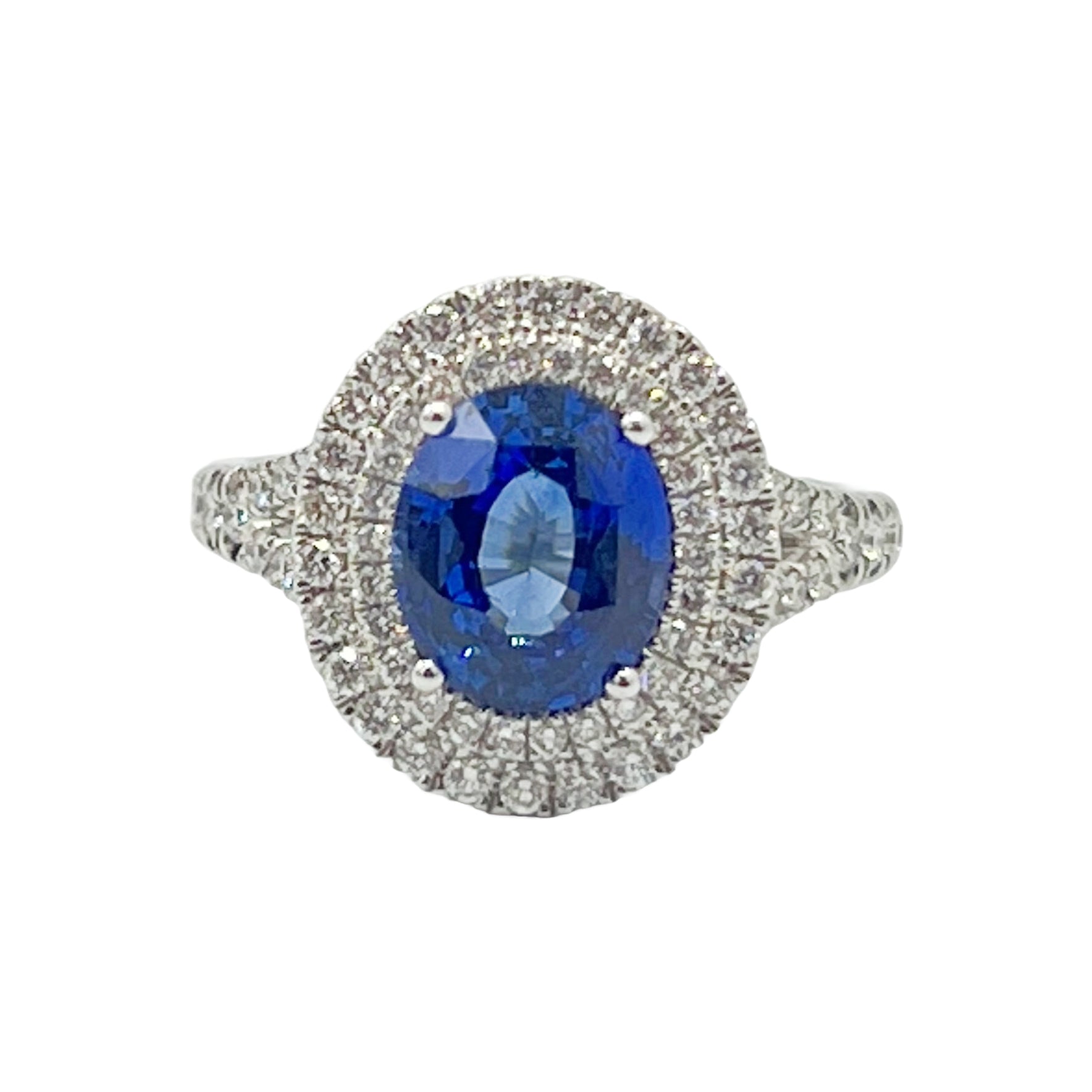 SR054514 - Ring 18KW/5.8G 1SAPP-3.03CT 76RD-0.66CT