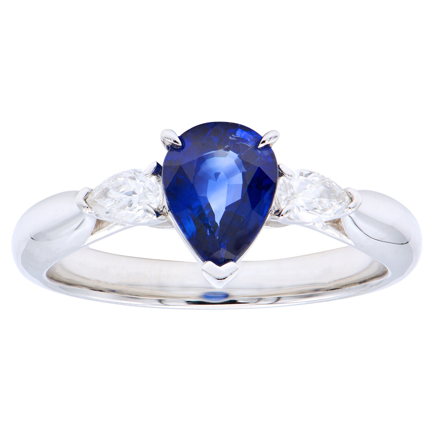 Ring 18KW/3.8G SAPP-1.36CT 2PR-0.24CT