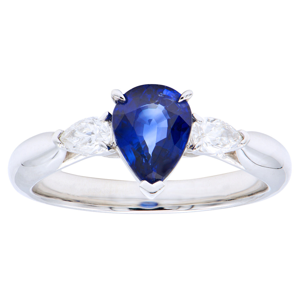 18K White Gold Blue Sapphire Ring, 1.36ct