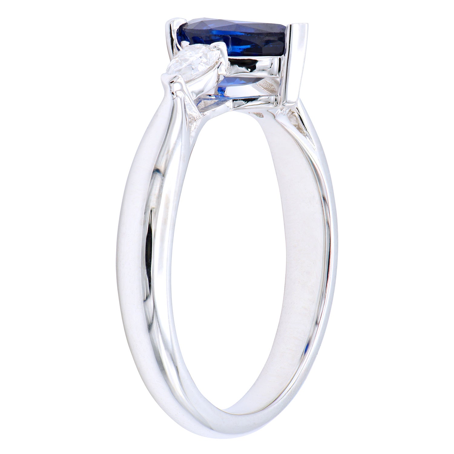 Ring 18KW/3.8G SAPP-1.36CT 2PR-0.24CT