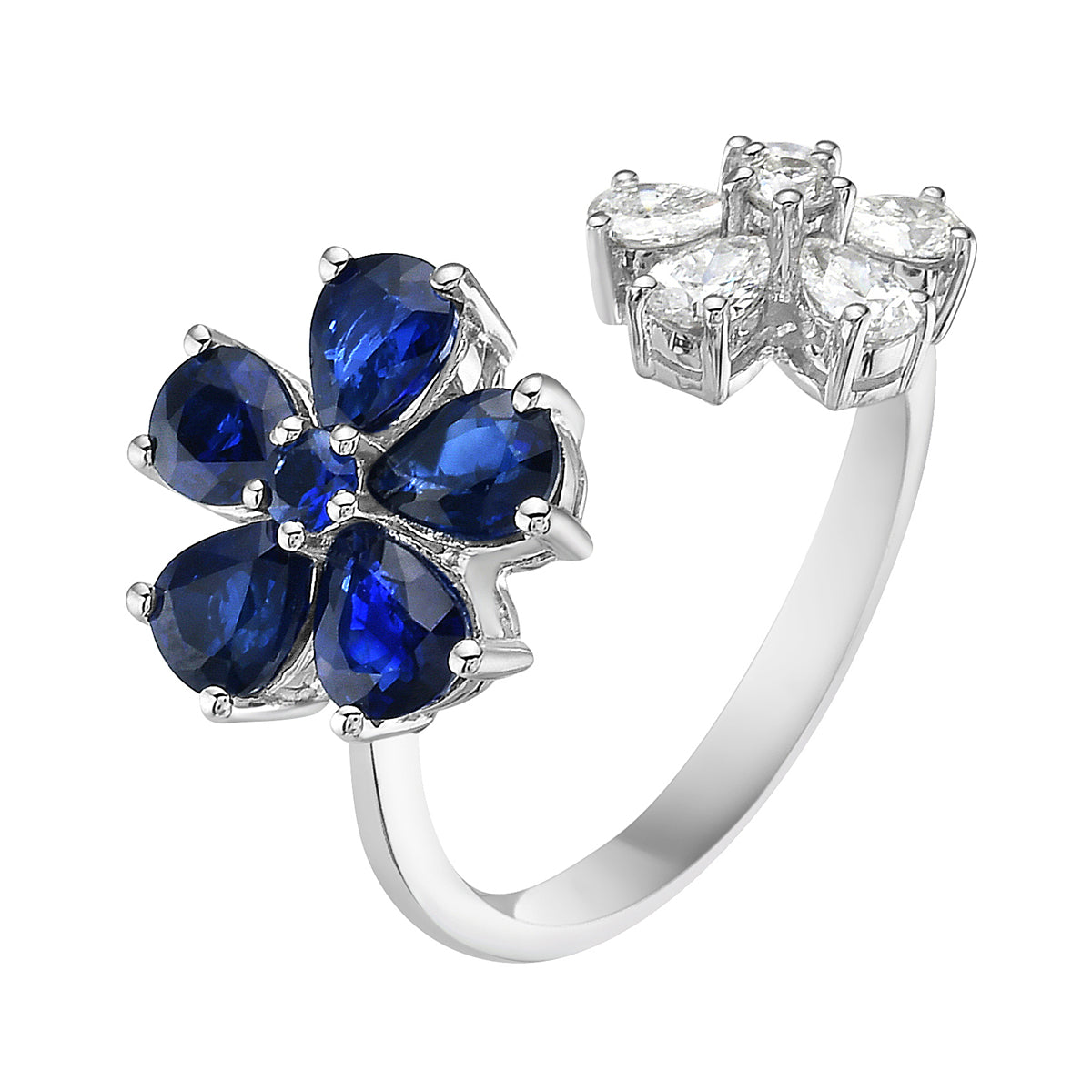 SR054852-1 - Ring 18KW/4.2G 6SAPP-0.99CT 6DIA-0.98CT